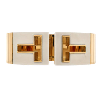 Tiffany & Co. T Cut-Out Cuff Bracelet 18K Yellow Gold and Ceramic