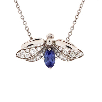 Tiffany & Co. Paper Flowers Firefly Pendant Necklace Platinum with Diamonds and Tanzanite Small