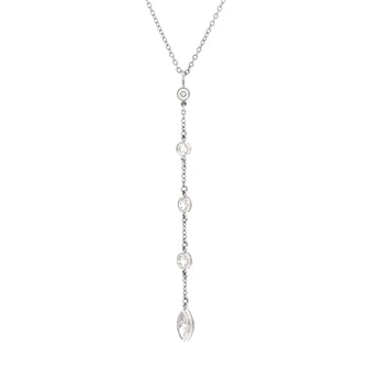 Tiffany & Co. Elsa Peretti Diamonds By The Yard Lariat Necklace Platinum with 5 Diamonds 0.60CT