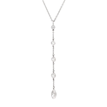 Tiffany & Co. Elsa Peretti Diamonds By The Yard Lariat Necklace Platinum with 5 Diamonds 0.60CT