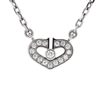 Cartier C Heart de Cartier Pendant Necklace 18K White Gold with Diamonds
