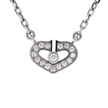 Cartier C Heart de Cartier Pendant Necklace 18K White Gold with Diamonds
