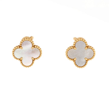 Van Cleef & Arpels Vintage Alhambra Earrings 18K Yellow Gold and Mother of Pearl