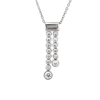 Tiffany & Co. Jazz Graduated Double Drop Pendant Necklace Platinum and Diamonds