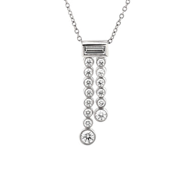 Tiffany & Co. Jazz Graduated Double Drop Pendant Necklace Platinum and Diamonds