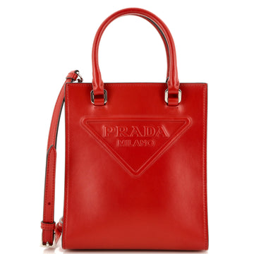 Prada Logo Drill Tote Leather Mini