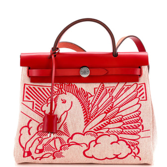 Hermes Herbag Zip Pegase Pop Toile and Leather 31