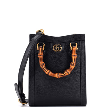 Gucci Vertical Diana NM Bamboo Handle Tote Leather Mini