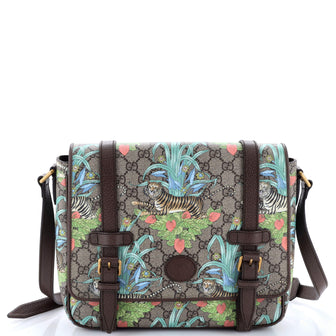 Gucci Interlocking G Patch Messenger Bag Printed GG Coated Canvas Medium