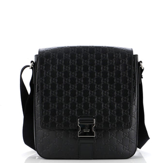 Gucci Buckle Flap Messenger Bag Guccissima Leather Small