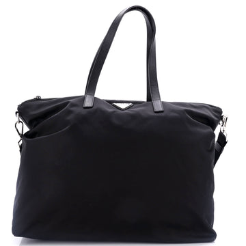 Prada Vela Zip Top Convertible Tote Tessuto Large
