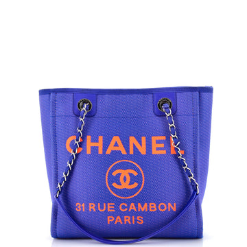 Chanel North South Deauville Tote Mixed Fibers Small