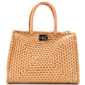 Salvatore Ferragamo Studio Satchel Raffia Medium