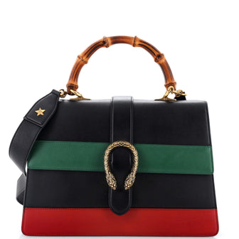 Gucci Dionysus Bamboo Top Handle Bag Colorblock Leather Large