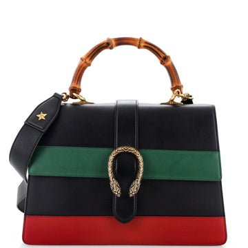 Gucci Dionysus Bamboo Top Handle Bag Colorblock Leather Large