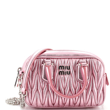 Miu Miu Arcadie Top Handle Bag Matelasse Leather Mini