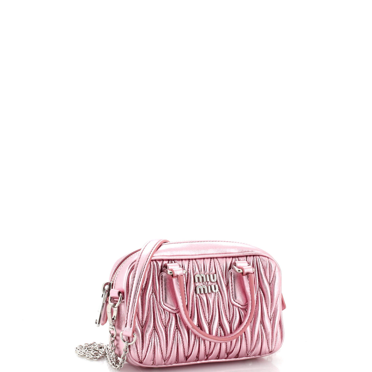 Miumiu 2026 Arcadie Top-Handle Bag Hot Pink Suede