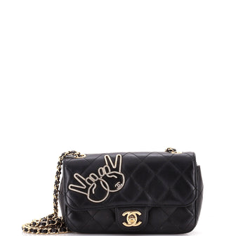 Chanel Emoticon Classic Single Flap Bag Quilted Lambskin Extra Mini