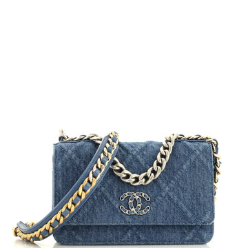 Chanel 19 Wallet on Chain Quilted Denim