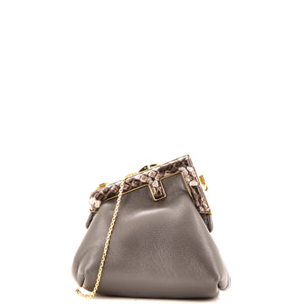 Fendi First Charm Crossbody Bag Leather Nano