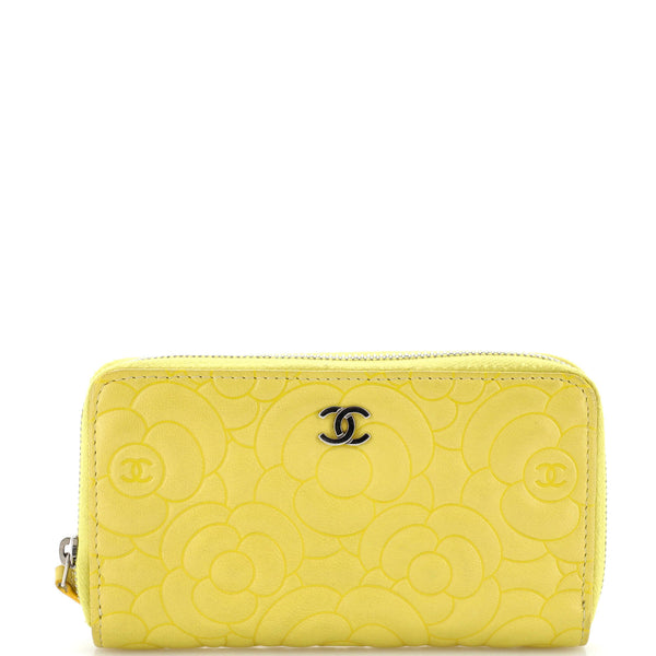Chanel Zip Around Wallet Camellia Lambskin Small 294343