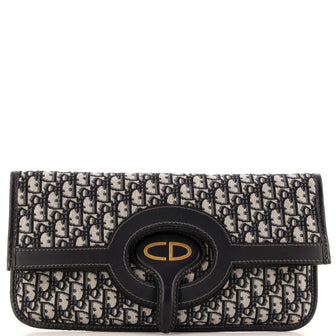 Christian Dior Fold Over Clutch Oblique Canvas
