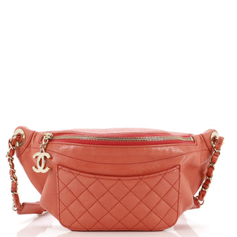 Chanel Bi Classic Waist Bag Quilted Crumpled Calfskin