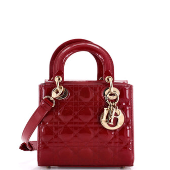Christian Dior Lady Dior Bag Cannage Quilt Patent Small