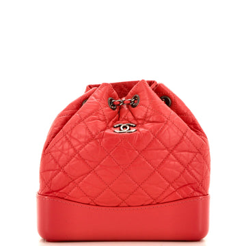 Chanel Gabrielle Backpack Quilted Aged Calfskin Small