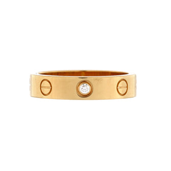 Cartier Love Wedding Band 1 Diamond Ring 18K Yellow Gold with Diamond