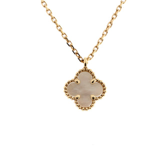 Van Cleef & Arpels Sweet Alhambra Pendant Necklace 18K Yellow Gold and Mother of Pearl