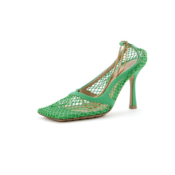 Bottega Veneta Women's Stretch Chain Pumps Mesh with Leather