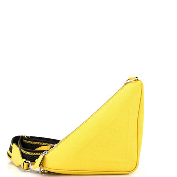 Prada Triangle Logo Zip Crossbody Bag Saffiano Leather Small