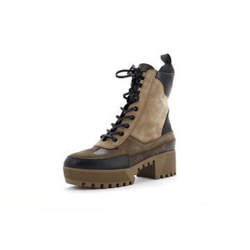 Louis Vuitton Women's Laureate Platform Desert Boots Suede with Monogram Canvas