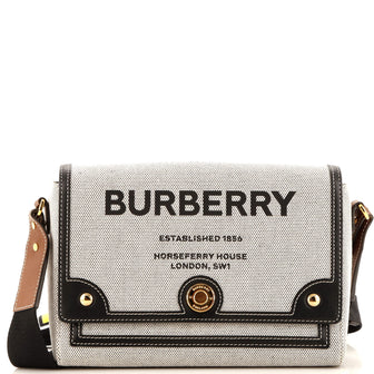 Burberry Note Crossbody Bag Canvas with Leather Medium