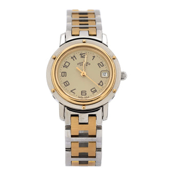 Hermes Clipper Quartz Watch Stainless Steel with Plated Metal 24