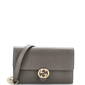 Gucci Interlocking Wallet on Chain Leather
