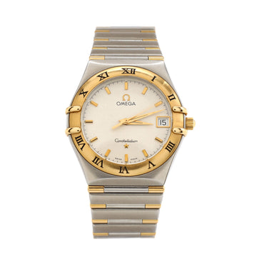 Omega Constellation Quartz Watch Stainless Steel and Yellow Gold 34