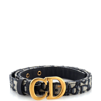 Christian Dior Saddle Belt Oblique Canvas Thin