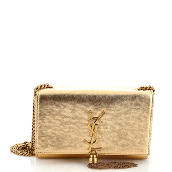 Saint Laurent Classic Monogram Tassel Crossbody Bag Leather Small