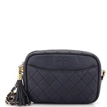 Chanel Coco Tassel Camera Case Quilted Caviar Medium