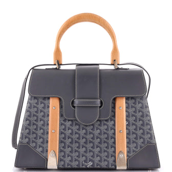 Goyard Saigon Top Handle Bag Coated Canvas with Leather MM
