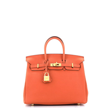Hermes Birkin Handbag Orange Togo with Gold Hardware 25