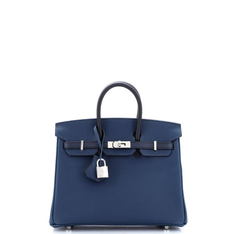 Hermes Birkin Handbag Tricolor Epsom with Palladium Hardware 25