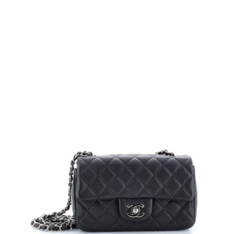 Chanel Classic Single Flap Bag Quilted Caviar Mini