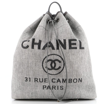 Chanel Deauville Backpack Raffia Large