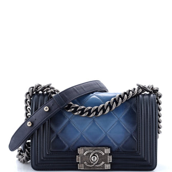 Chanel Boy Flap Bag Quilted Ombre Calfskin Small