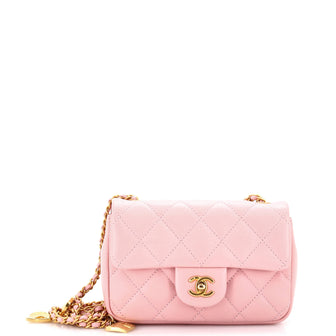 Chanel Heart Charms Flap Bag Quilted Lambskin Mini