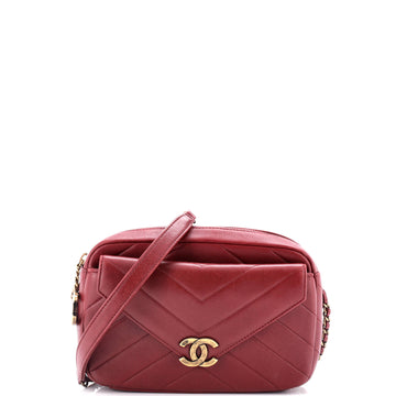 Chanel Coco Envelope Camera Case Bag Chevron Lambskin Small
