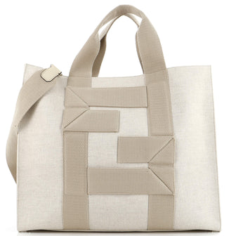 Fendi FF Logo Convertible Shopping Tote Canvas Large
